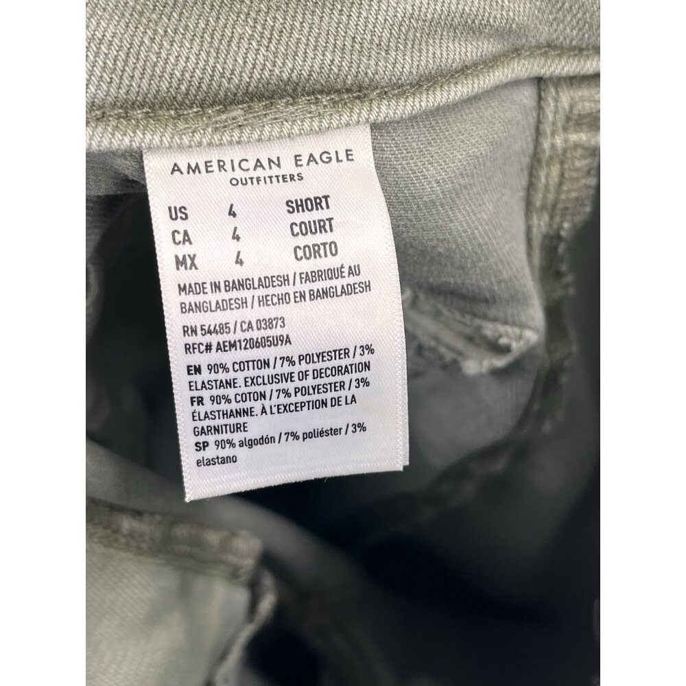 AMERICAN EAGLE Women's Green Super Hi-Rise Flare Jeans US 4 - Picture 5 of 7